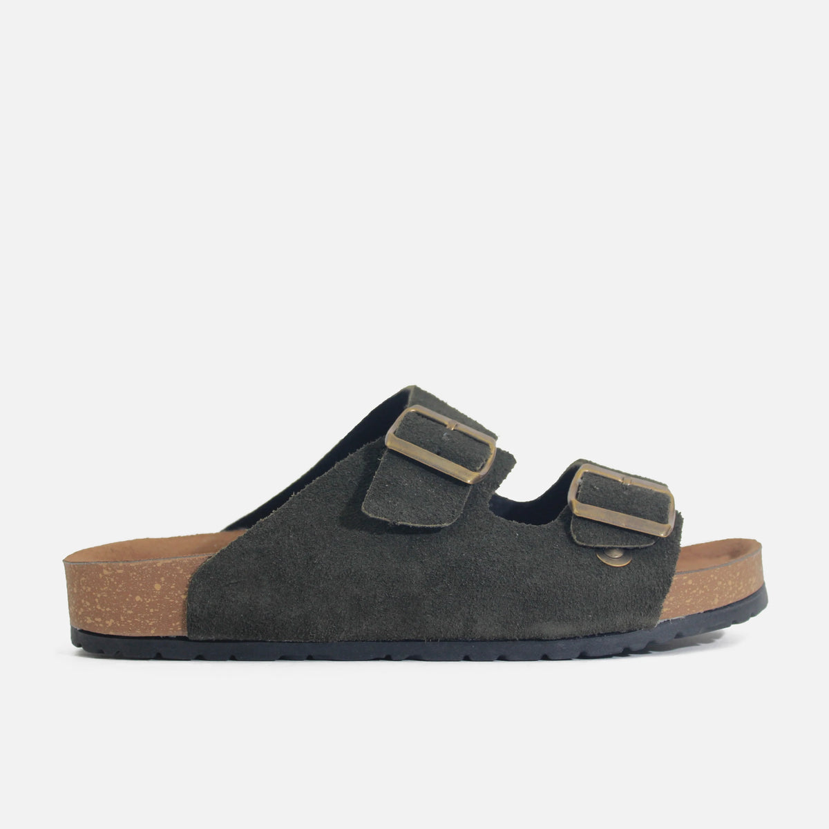 Sandalia plana alessandro de cuero para hombre - Verde