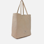 Cartera veta de cuero para mujer - Taupe