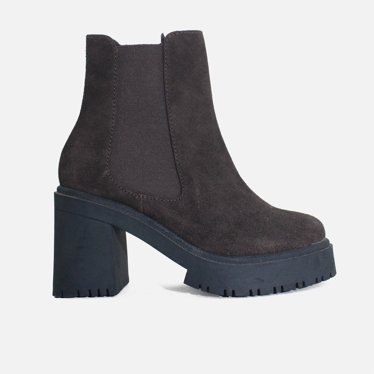 Botin tractorado mague de cuero para mujer - Café