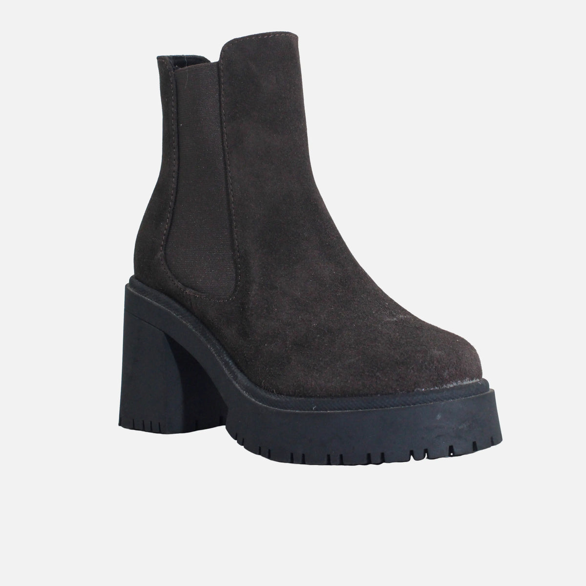 Botin tractorado mague de cuero para mujer - Café