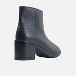 Botin tacon lili de cuero para mujer - Negro