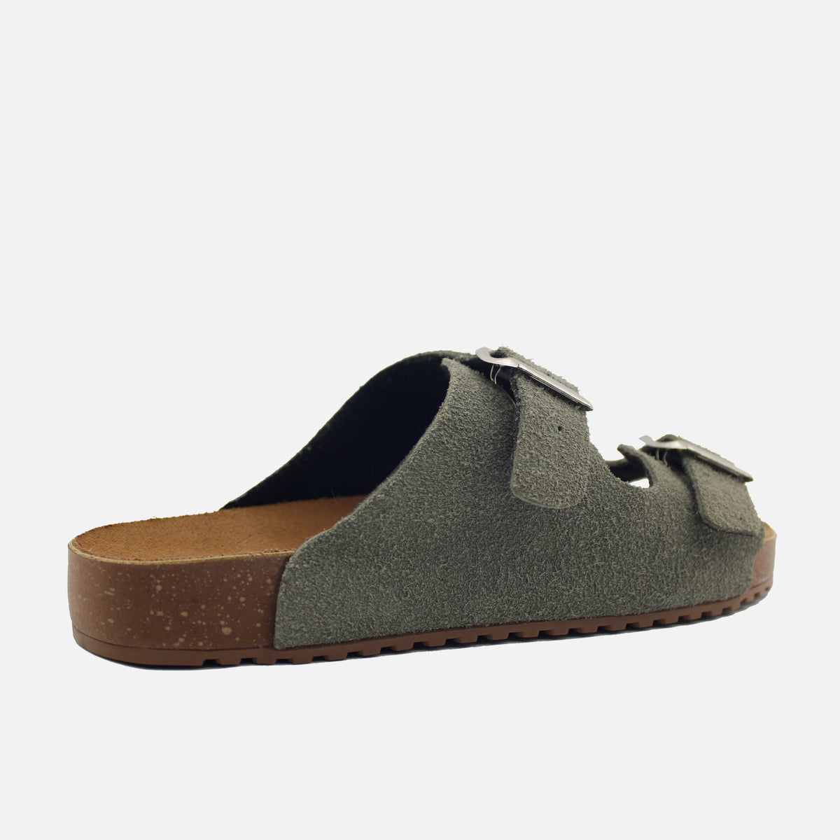 Sandalia plana gio de cuero para mujer - Verde