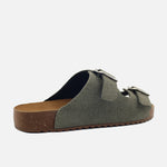 Sandalia plana gio de cuero para mujer - Verde