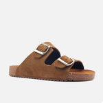 Sandalia plana gio de cuero para mujer - Camel