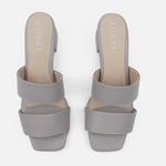 Sandalia tacon sarah de cuero para mujer - Gris