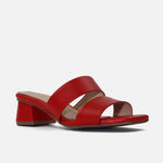 Sandalia tacon sarah de cuero para mujer - Rojo