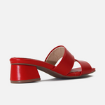 Sandalia tacon sarah de cuero para mujer - Rojo