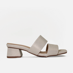 Sandalia tacon sarah de cuero para mujer - Hueso