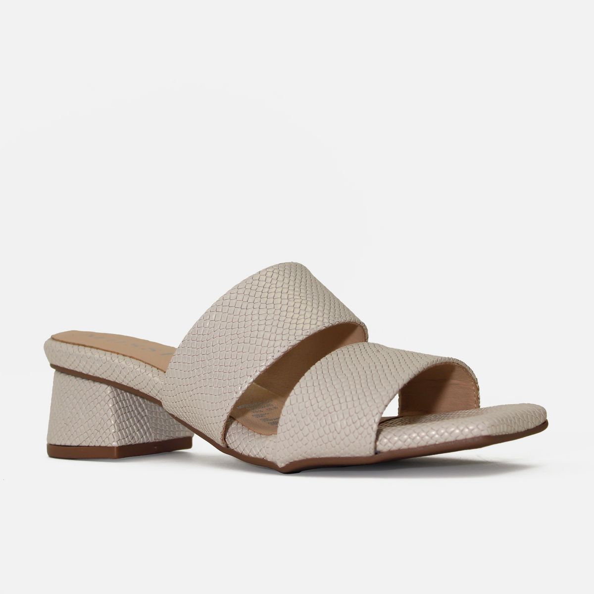 Sandalia tacon sarah de cuero para mujer - Hueso