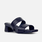 Sandalia tacon sarah de cuero para mujer - Negro