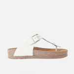 Sandalia plana juno de cuero para mujer - Nude