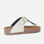 Sandalia plana juno de cuero para mujer - Nude