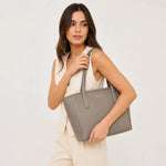 Cartera fivela de cuero para mujer - Hueso