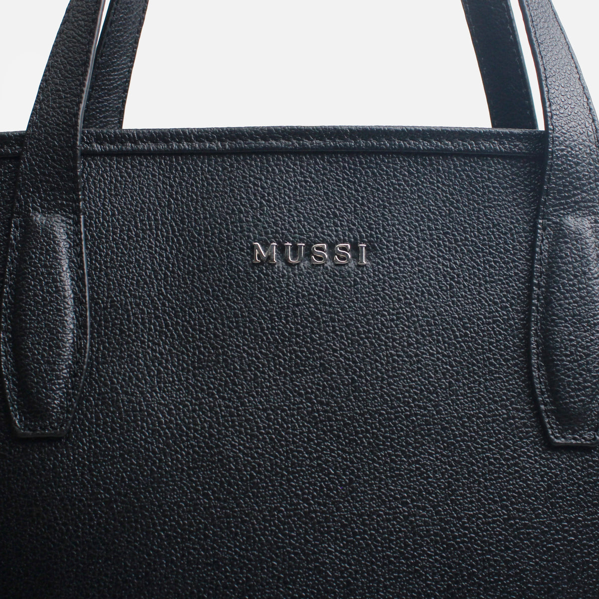 Cartera fivela de cuero para mujer - Negro