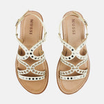 Sandalia plana temis de sintético para mujer - Hueso