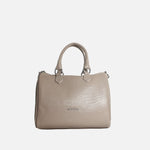 Cartera leira de cuero para mujer - Almendra