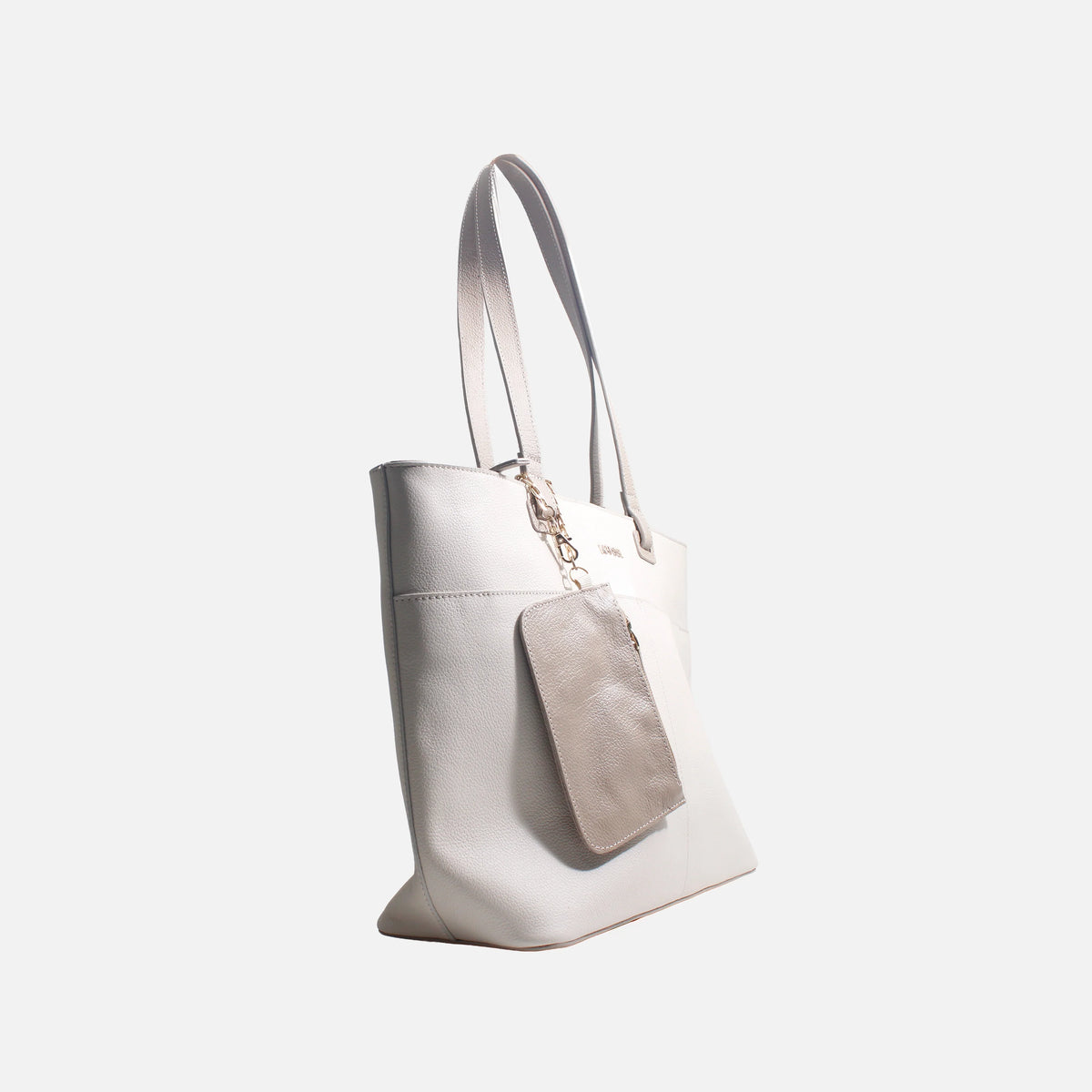 Cartera elara de cuero para mujer - Hueso