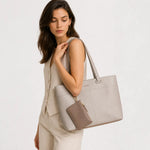 Cartera elara de cuero para mujer - Hueso