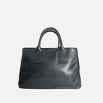 Cartera ondina de cuero para mujer - Negro