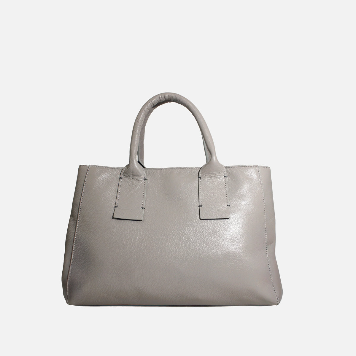 Cartera ondina de cuero para mujer - Gris