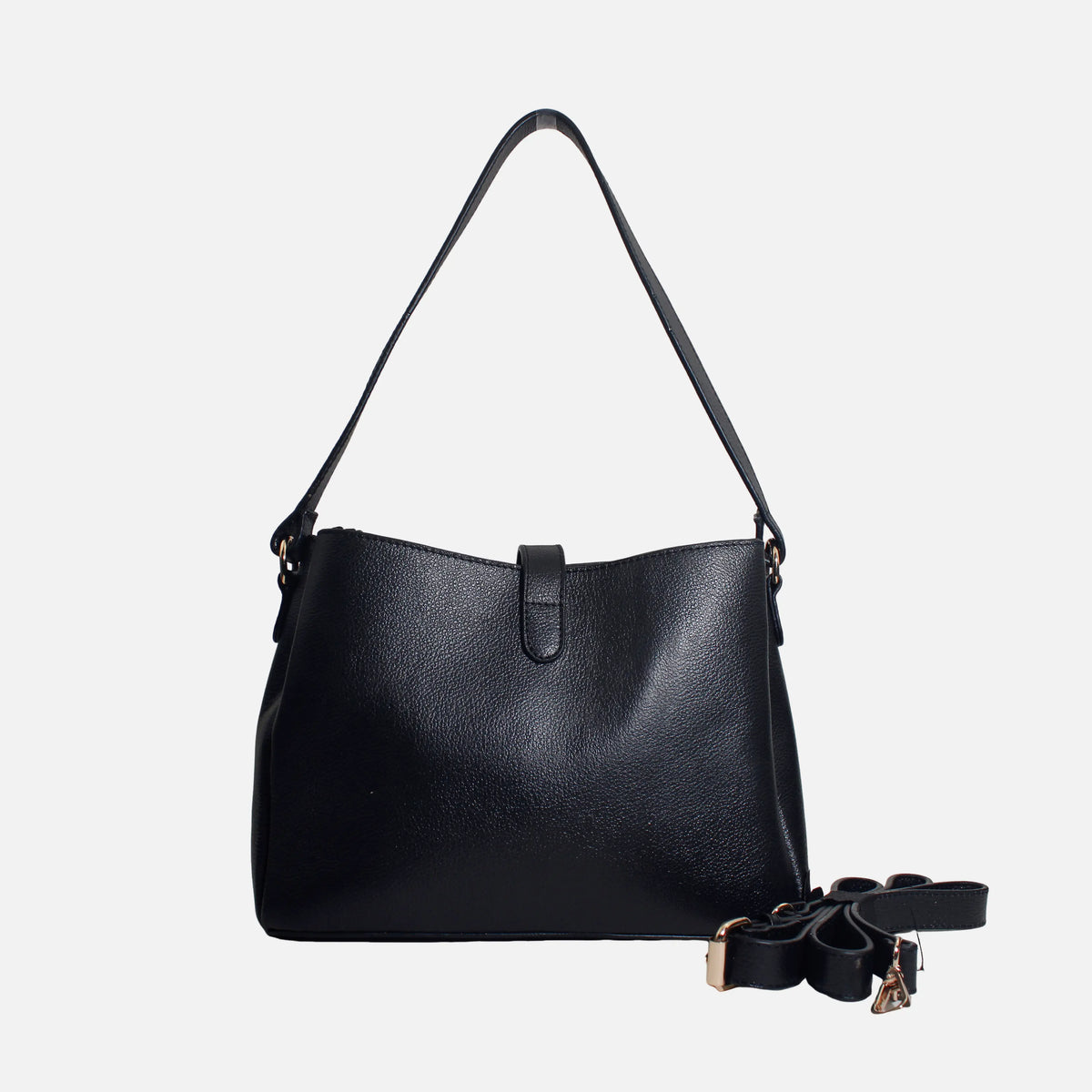Cartera azalea de cuero para mujer - Negro