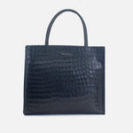 Cartera camellia de cuero para mujer - Negro