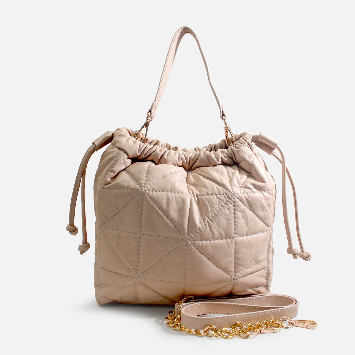 Cartera gina de cuero para mujer - Nude