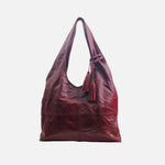Cartera brina de cuero para mujer - Vino
