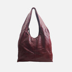 Cartera brina de cuero para mujer - Vino