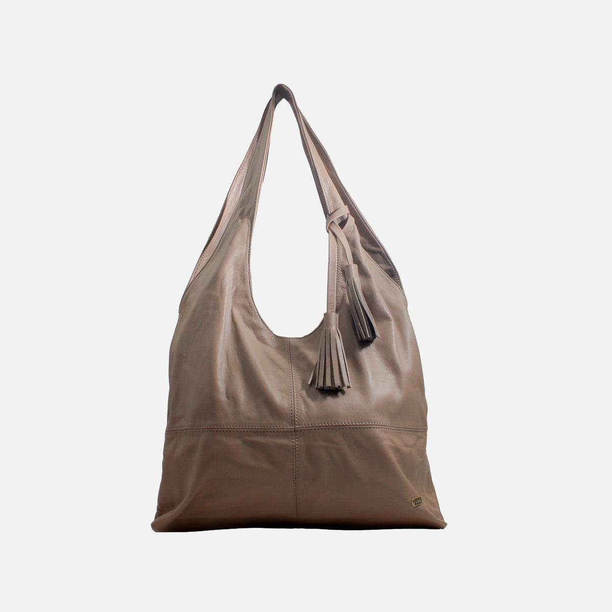 Cartera brina de cuero para mujer - Taupe