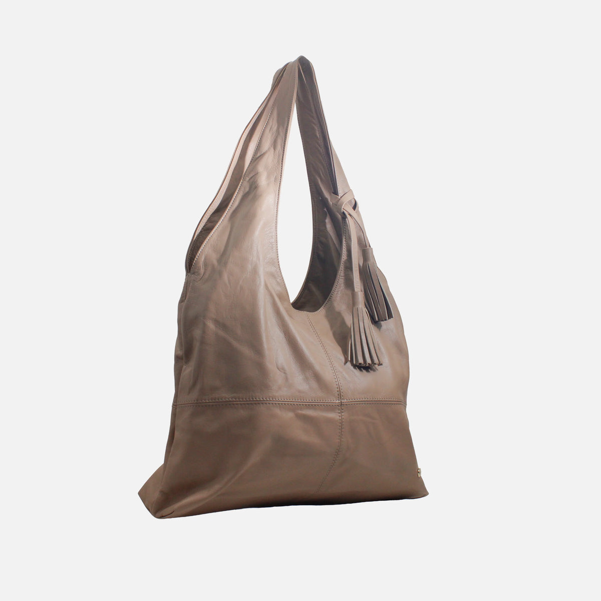 Cartera brina de cuero para mujer - Taupe