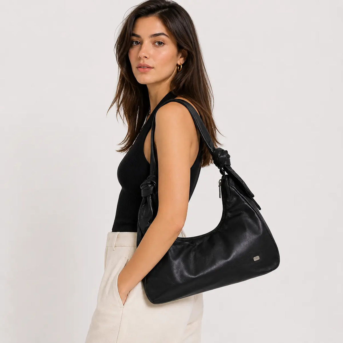 Cartera ceres de cuero para mujer - Negro