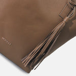 Cartera almizcle de cuero para mujer - Almendra