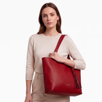 Cartera almizcle de cuero para mujer - Rojo