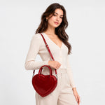 Bolso manos libres aster de cuero para mujer - Rojo