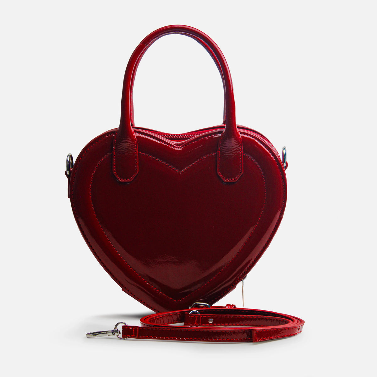 Bolso manos libres aster de cuero para mujer - Rojo