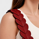 Reata nova de cuero para mujer - Rojo