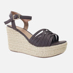 Sandalia plataforma aziel de sintético para mujer - Café