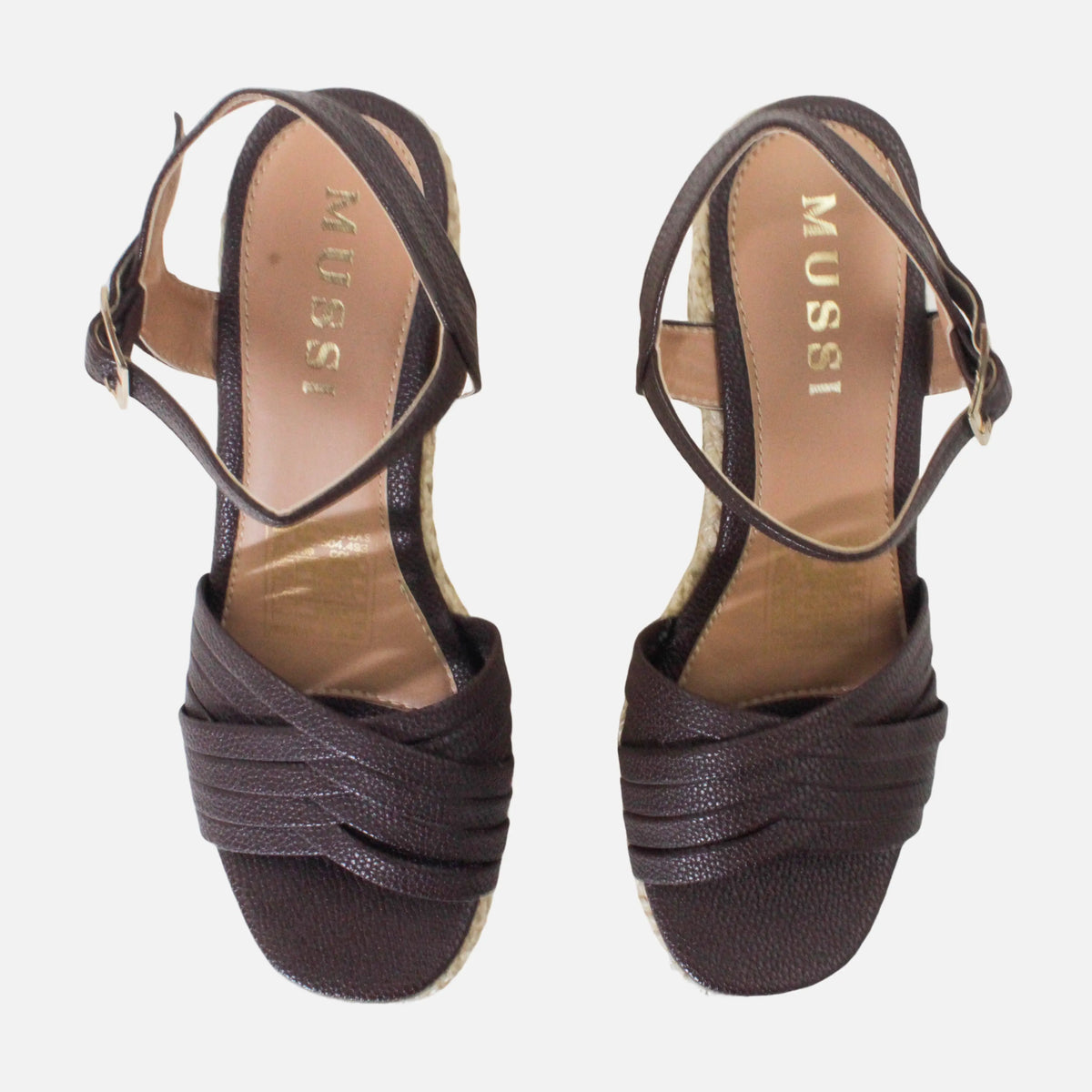 Sandalia plataforma aziel de sintético para mujer - Café