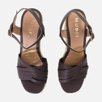 Sandalia plataforma aziel de sintético para mujer - Café