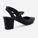 Tacones chelsea de cuero para mujer - Negro