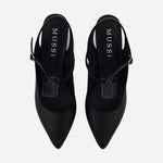 Tacones chelsea de cuero para mujer - Negro