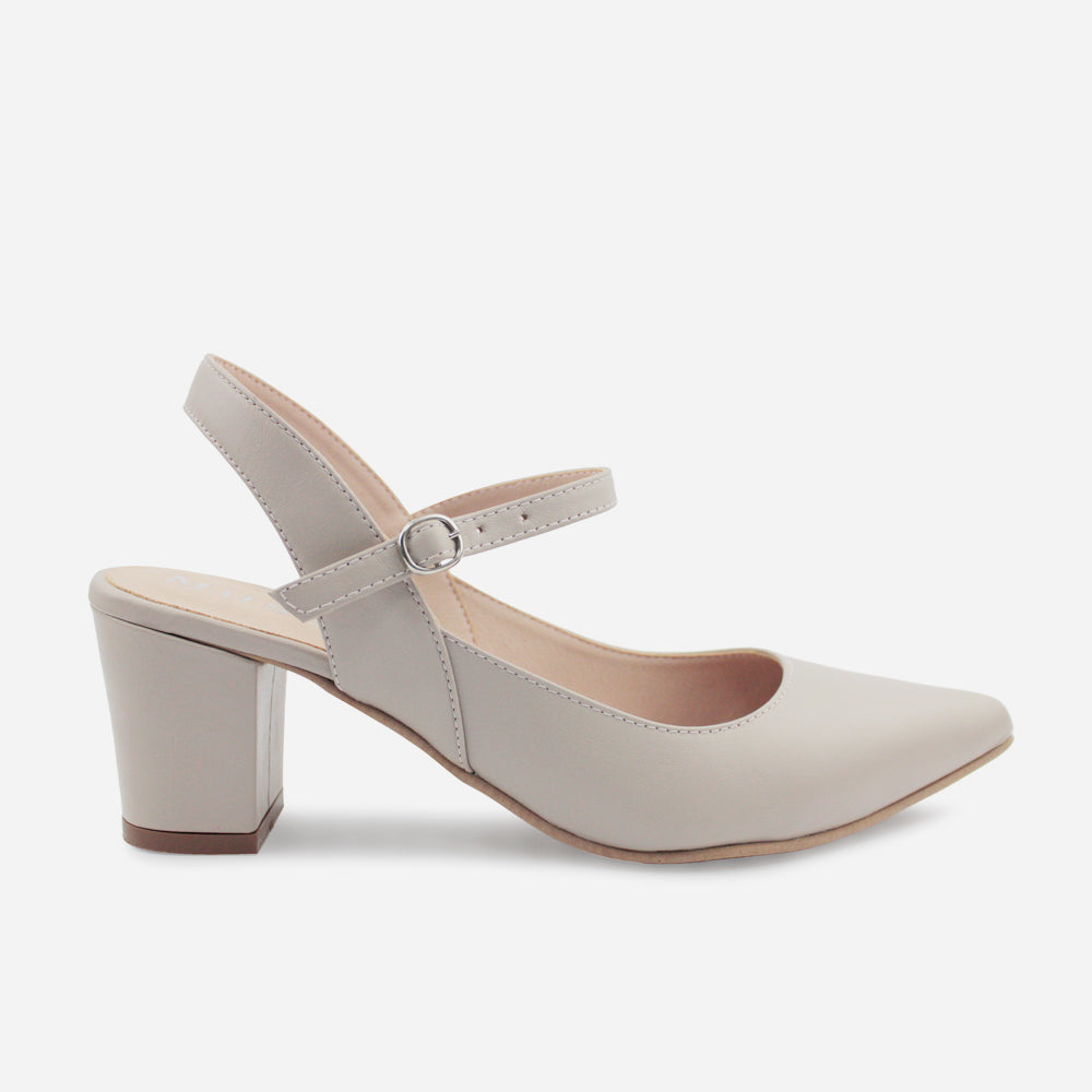 Tacones chelsea de cuero para mujer - Taupe