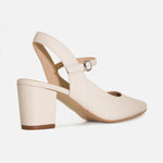 Tacones chelsea de cuero para mujer - Nude