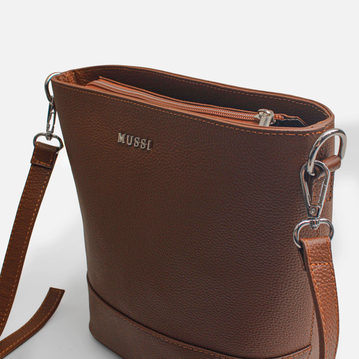 Bolso manos libres nayla de cuero para mujer - Miel