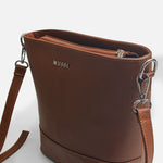 Bolso manos libres nayla de cuero para mujer - Miel
