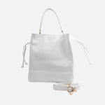 Bolso manos libres laura de cuero para mujer - Blanco