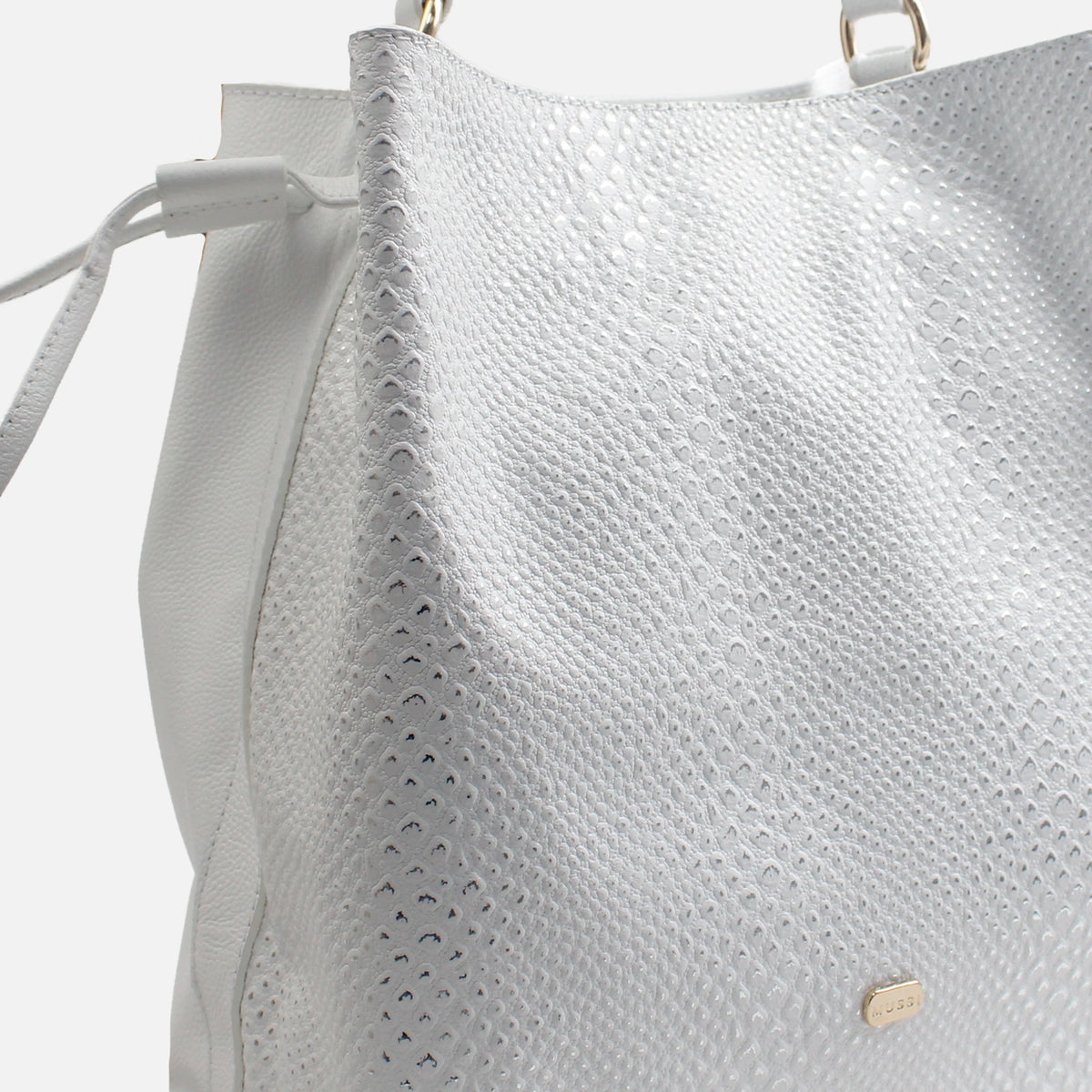 Bolso manos libres laura de cuero para mujer - Blanco
