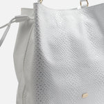 Bolso manos libres laura de cuero para mujer - Blanco