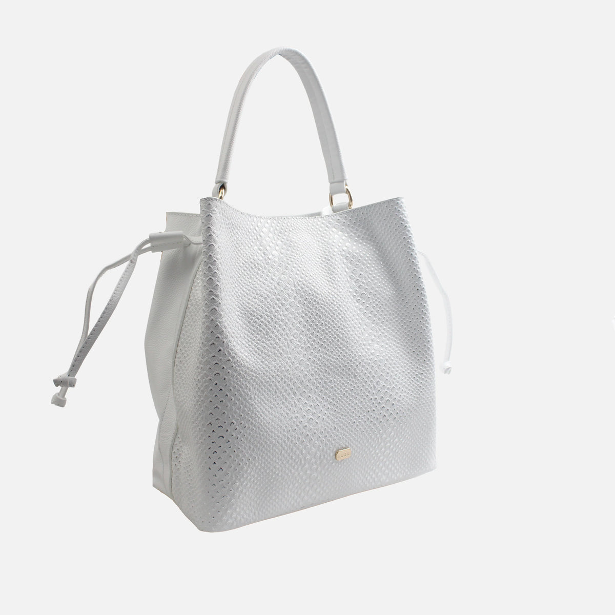 Bolso manos libres laura de cuero para mujer - Blanco